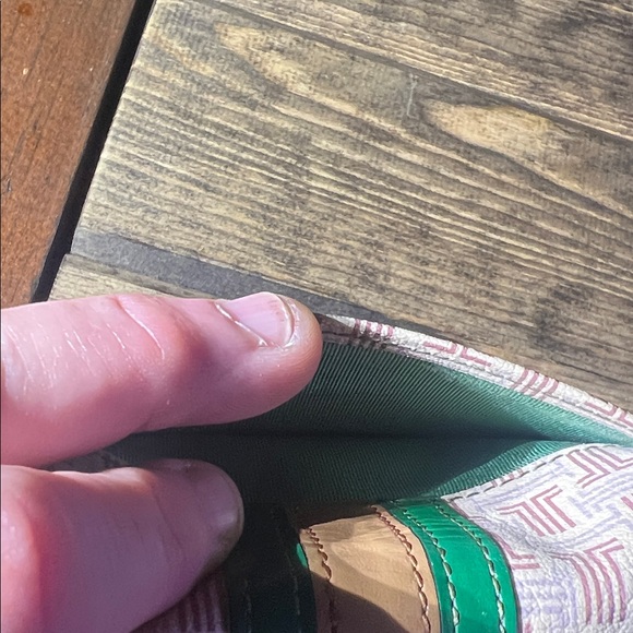 Lanvin Green & Brown Wallet no callouts - Picture 4 of 13